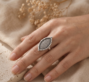 Celestial Texture Marquise 925 Silver Ring