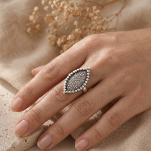 Celestial Texture Marquise 925 Silver Ring
