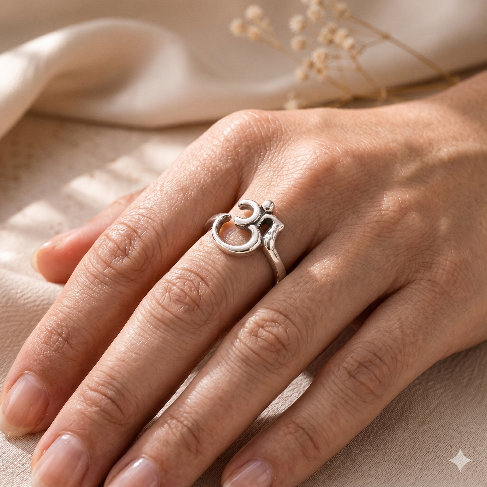 Divine Om 925 Silver Ring - Image 2