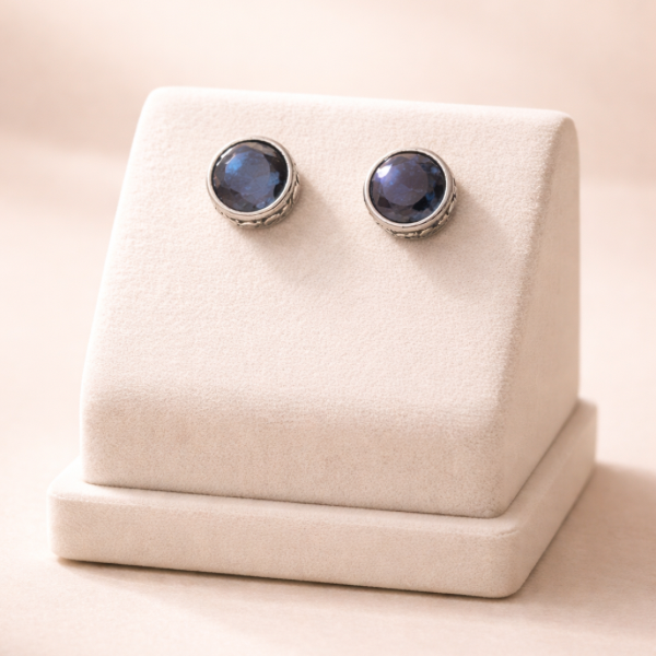 Midnight Sapphire Silver Studs