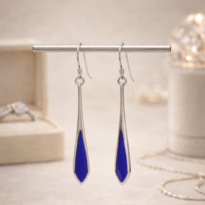 Sapphire Drop Silver Earrings