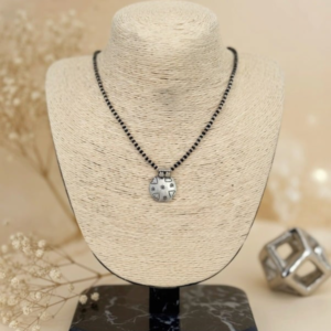 Minimalist Silver Charm Mangalsutra Necklace