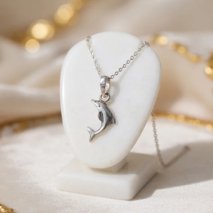 Minimalist Silver Dolphin Pendant Necklace