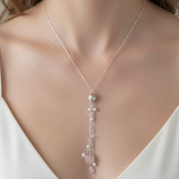 925 Sterling Silver Pearl Whisper Drop Necklace