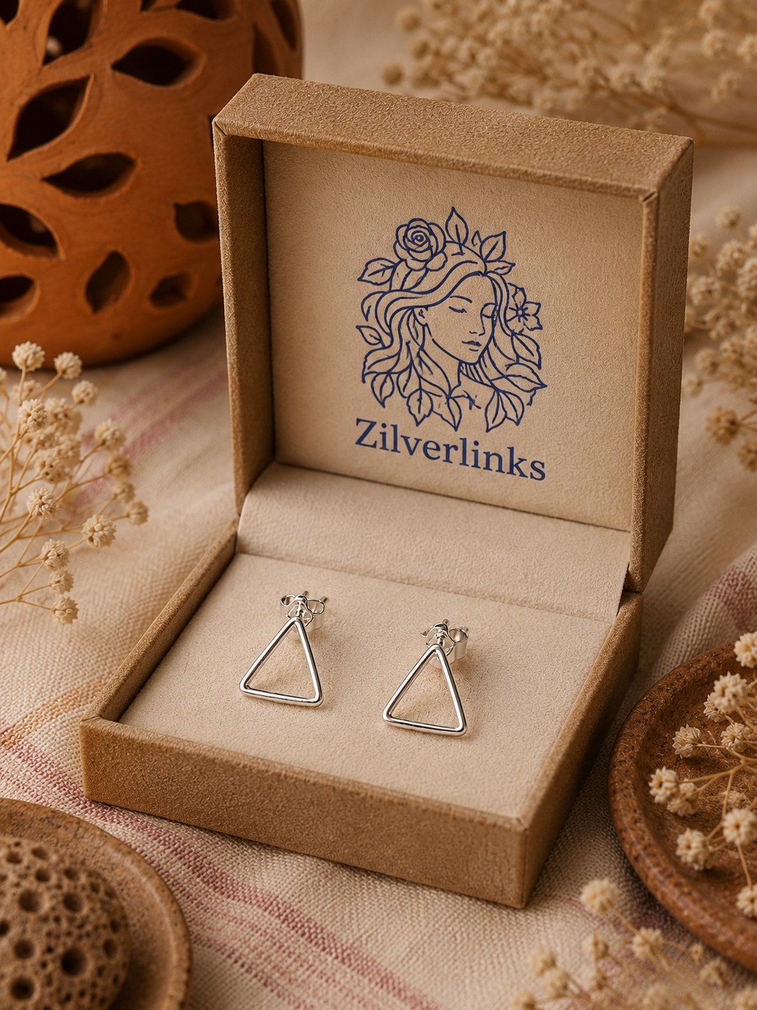 Geometric Minimalist Triangle Studs - Image 4