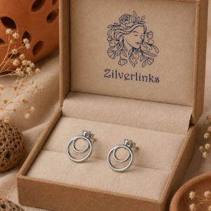 Interlocking Dual-Circle Minimalist Studs