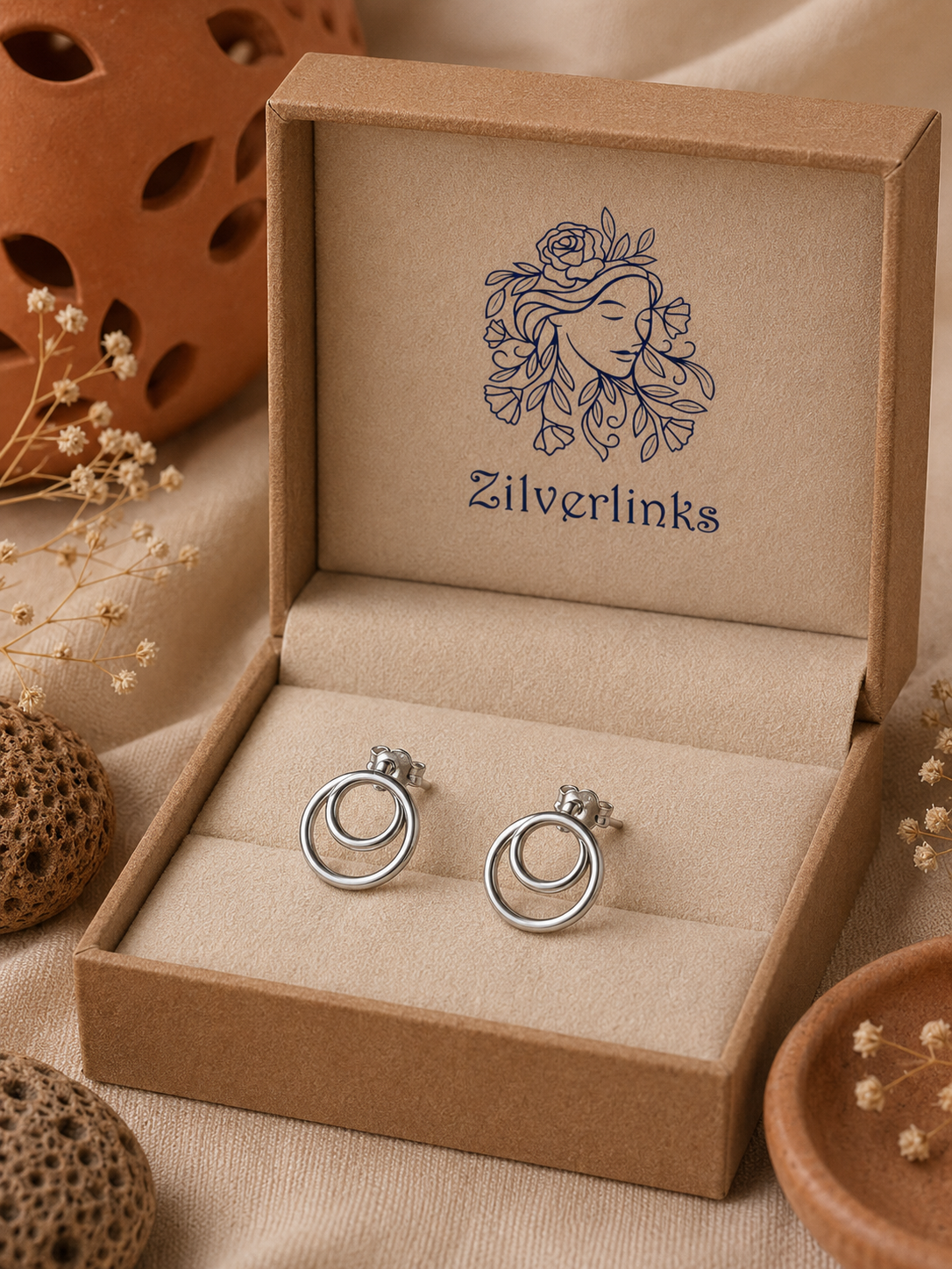 Interlocking Dual-Circle Minimalist Studs