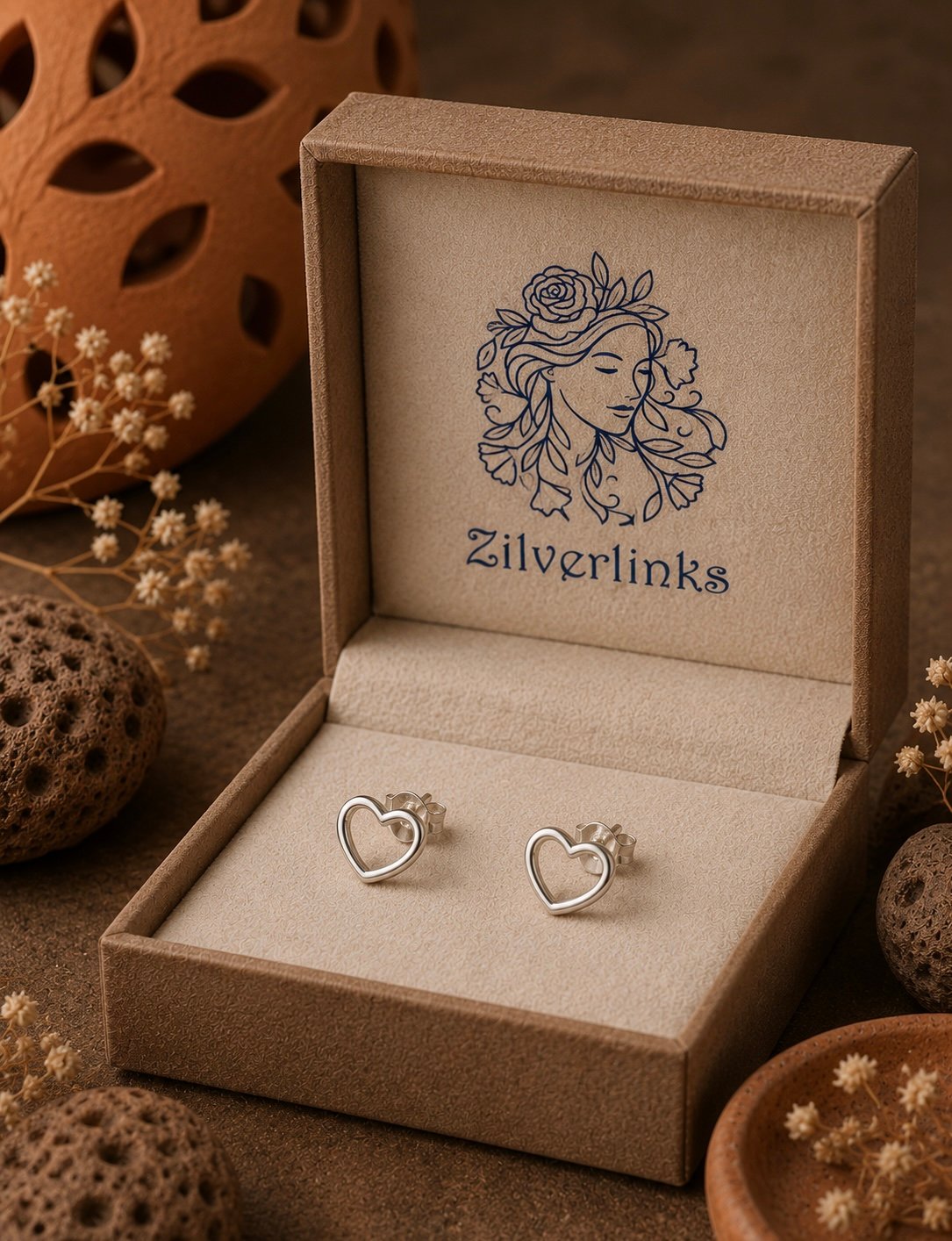 Open-Heart Minimalist Studs - Image 2