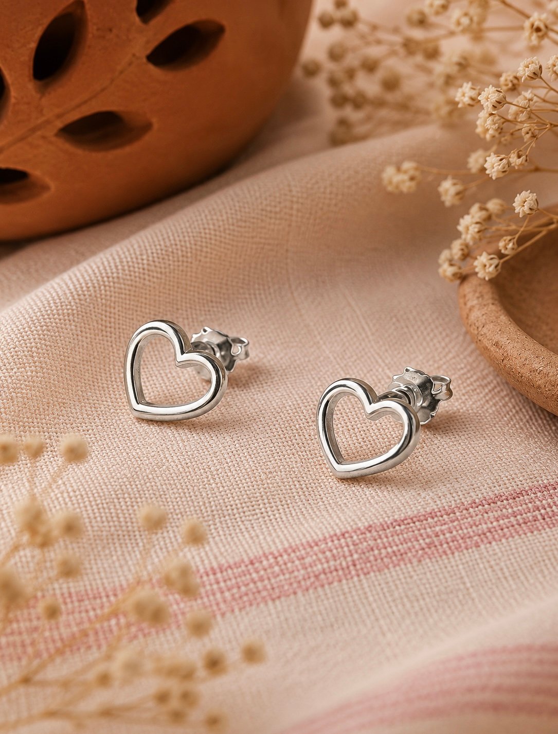 Open-Heart Minimalist Studs - Image 5