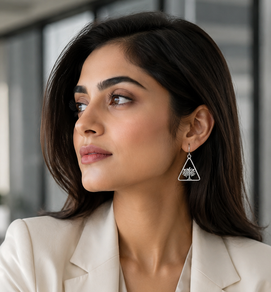 The Ethereal Arboreal Triangle Earrings - Image 3