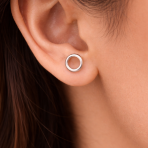 Minimalist Halo Sterling Silver Studs
