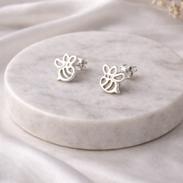 Whimsical Bumblebee Sterling Silver Studs