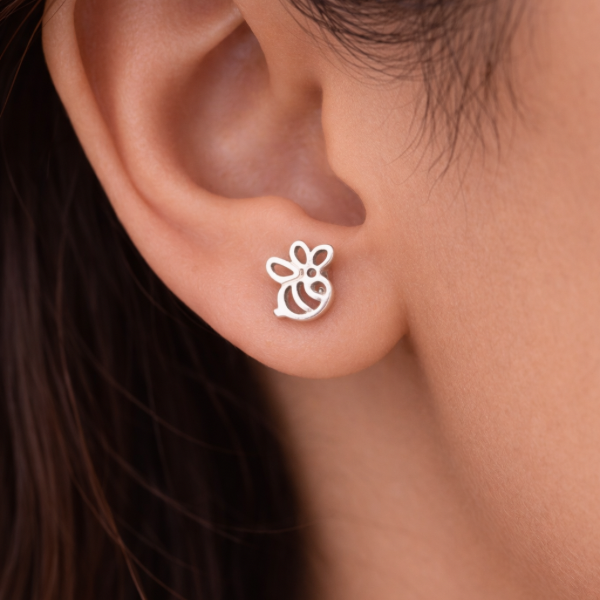 Whimsical Bumblebee Sterling Silver Studs - Image 2