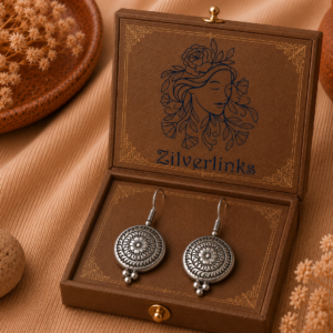 Heritage Mandala Drop Earrings – 925 Sterling Silver
