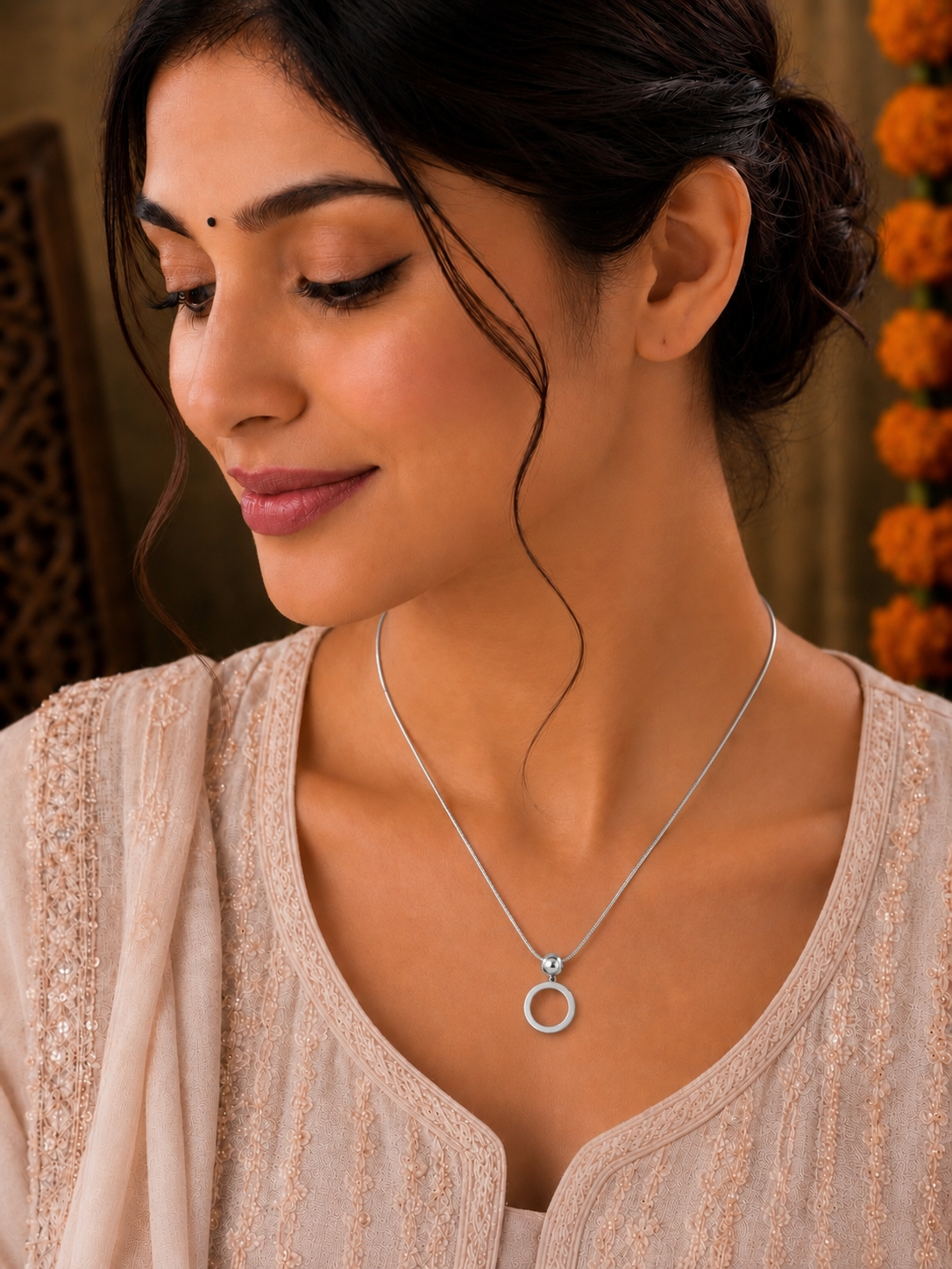 Infinity Circle 925 Silver Pendant Necklace