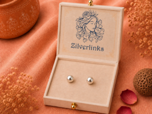 Daily wear minimalist ball stud in 925 silver