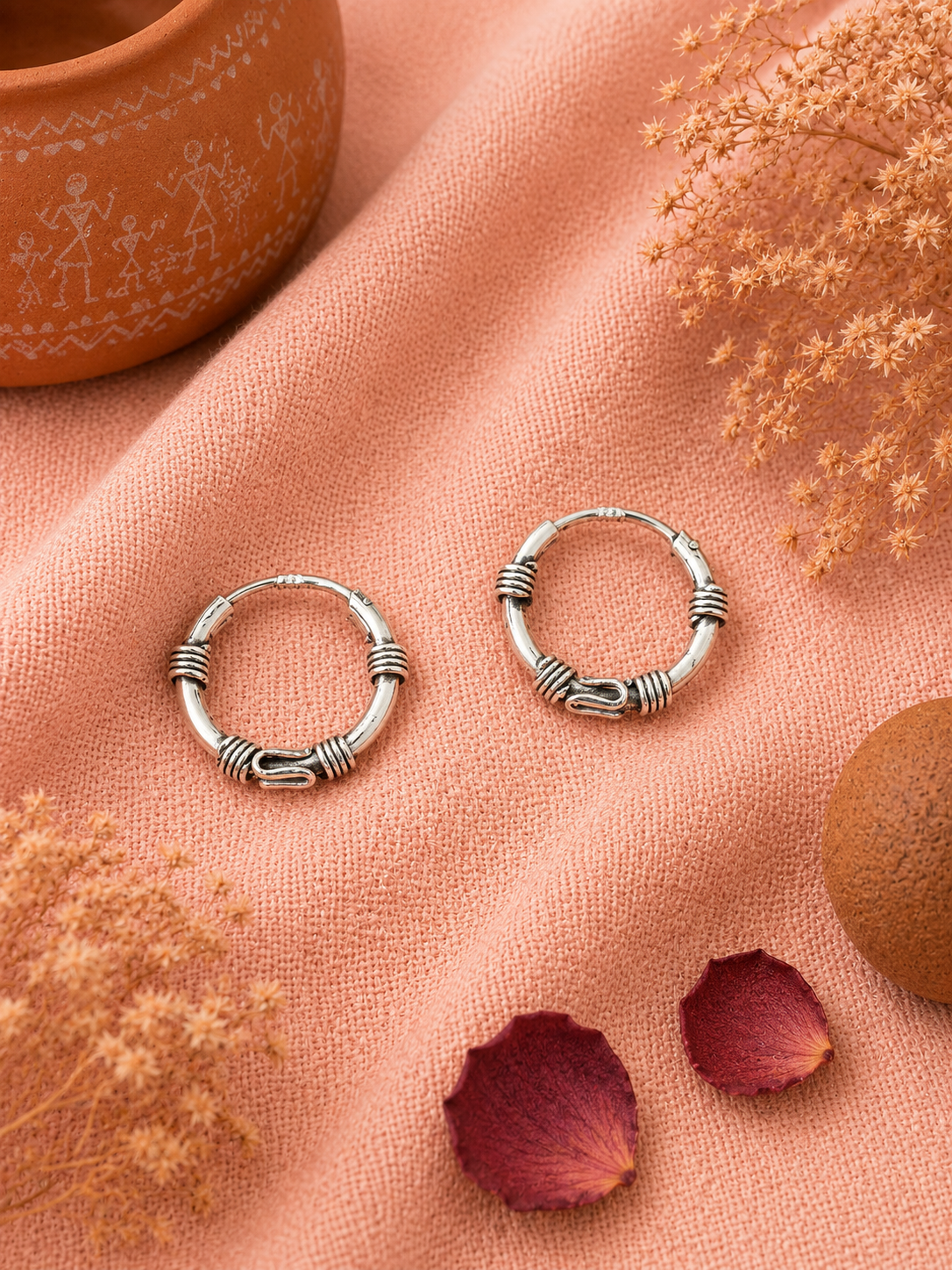 Bali Twine Hoops in 925 silver - Image 2