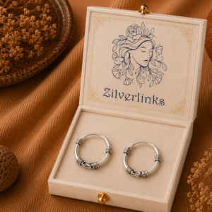 Bali Twine Hoops in 925 silver